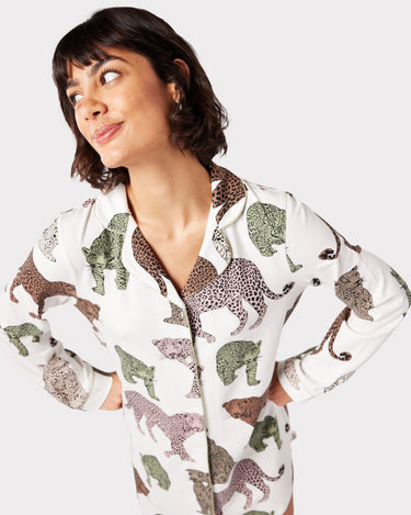 Organic Cotton Cream Leopard Print Shirt